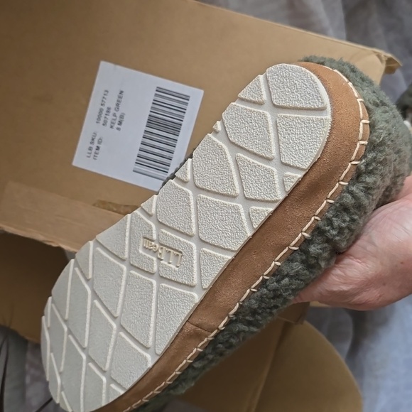 NEW L.L. Bean Women's Cozy Slipper Booties Pile Fleece Kelp Green size 8 - Picture 4 of 7